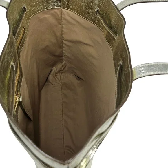 Jimmy Choo Barra Tote in Light Gold Distressed Metallic - Picture 6 of 12